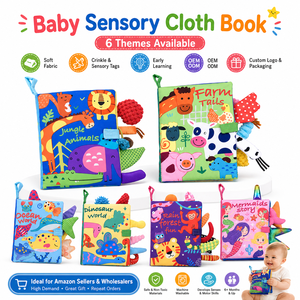 <span class=keywords><strong>Libro</strong></span> Sensorial de <span class=keywords><strong>Tela</strong></span> para Bebés, <span class=keywords><strong>Libro</strong></span> Silencioso de <span class=keywords><strong>Tela</strong></span> Suave con Sonidos, Juguete de Aprendizaje Temprano para Bebés - Product Image 1