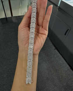 Bracelet à breloques en argent sterling 925 de haute qualité avec diamant Moissanite VVS1, bijou classique porte-bonheur unisexe, cadeau - Product Image 5