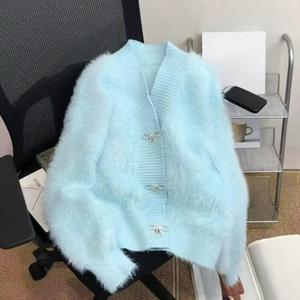 Cardigan en <span class=keywords><strong>tricot</strong></span> à manches longues pour femme 2026 – Confortable, épais et chaud, avec boutons, coupe ample pour l'automne et les occasions décontractées - Product Image 2