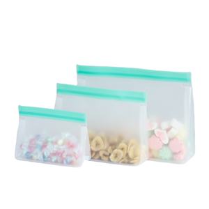 Sac de rangement en PEVA à fermeture éclair avec logo personnalisé Sacs en plastique réutilisables écologiques pour le stockage des aliments - Product Image 1