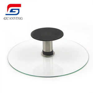 360度ステンレス鋼ベース丸いガラス回転食品サービング盛り合わせカップケーキスタンドケーキデザートスタンドケーキラック - Product Image 4