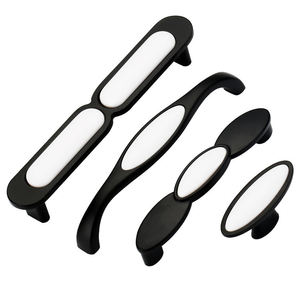 มือจับตู้เซรามิกพอร์ซเลน + โลหะผสมสังกะสีมือจับลิ้นชักตู้สีดำและสีขาวลูกบิดเฟอร์นิเจอร์ - Product Image 5