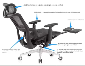 Chaise de bureau moderne ergonomique à dossier haut conçue en Chine 2024 - Product Image 6
