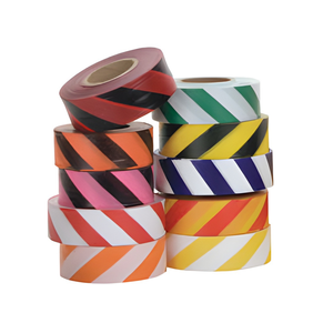 Vente directe usine – Ruban de signalisation PVC rayé rouge et blanc robuste, non adhésif, 3'' x 1000 <span class=keywords><strong>pieds</strong></span>, personnalisable - Product Image 1