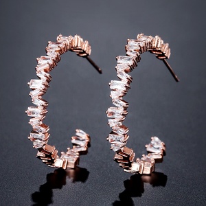 Pendientes de circonita cúbica de una hilera RAKOL EP2527 CC plateados - Product Image 2
