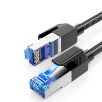 Kabel Ethernet CAT 8 Kecepatan Tinggi Jalinan 40Gbps 2000Mhz Kabel Jaringan Lan RJ45 Terlindung Dalam Ruangan untuk Router PC PS5 Modem