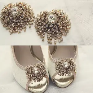 Hot sell rhinestone tassel shoe buckle decorative accessories for sandal high heels