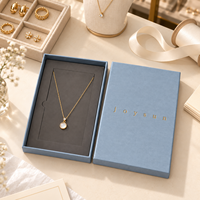 Boîte d'emballage rigide en papier lin personnalisée pour bijoux, avec insert en mousse et base, pour pendentifs et chaînes – Vente en gros