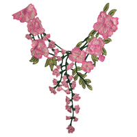 Collier/Accessoire de vêtement en dentelle brodée hydrosoluble à motif floral de style ethnique pour robes ethniques féminines