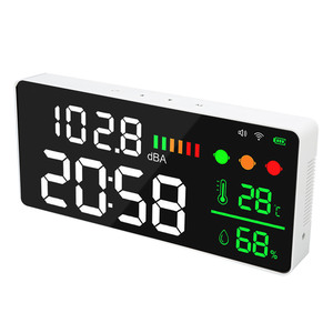 Sonometre à grand écran de 11 pouces, affichage LED WIFI, détecteur de température, d'humidité et de niveau sonore, moniteur <span class=keywords><strong>30</strong></span>-130dB - Product Image 4