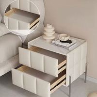 Mesa de Noche de Madera Multifuncional Moderna y Sencilla, Mueble de Dormitorio, Gabinete de Almacenamiento de Lujo Ligero