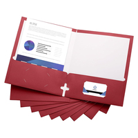 Carpetas de Papel Ecológicas Personalizadas con 2 Bolsillos, Impresión CMYK, con Logotipo, Carpetas Escolares para Documentos