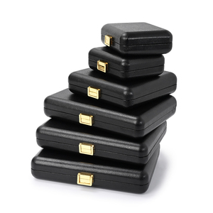 FANXI Jewelry Packaging <b>Boxes</b> <b>Black</b> PU Leather Microfiber Travel Jewelry Storage Box - Product Image 2