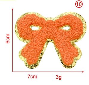 NODA Stock Patchs thermocollants/auto-adhésifs brodés en chenille colorée en forme de nœud - Product Image 5