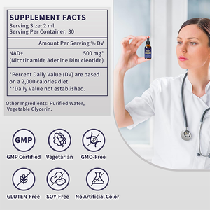 Complément <span class=keywords><strong>Liquide</strong></span> Liposomal Sans Sucre pour Femmes, Marque Privée OEM, 500mg, Stimule le NAD+ et Améliore la Santé de la Peau <span class=keywords><strong>Anti</strong></span>-Âge, Antioxydant - Product Image 6