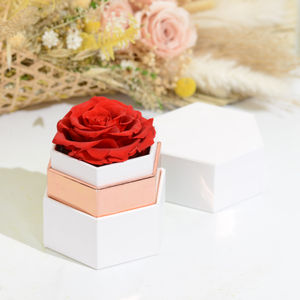 Il suo regalo festa della mamma <span class=keywords><strong>san</strong></span> <span class=keywords><strong>valentino</strong></span> anniversario di matrimonio compleanno conservato eterno per sempre 1 rosa in scatola esagonale - Product Image 5