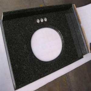 Dalles de granit basaltique noir en pierre naturelle TMZ pour carrelage de cuisine, comptoirs de salle de bain, éviers, design moderne, surface polie - Product Image 1