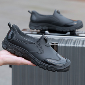 Trendy Khaki Waterproof Men's Shoes, Fashionable Low-cut Non- Rain <strong>Boots</strong> for Men, -on Rain Shoes, Outdoor Wading Men's - Product Image 6