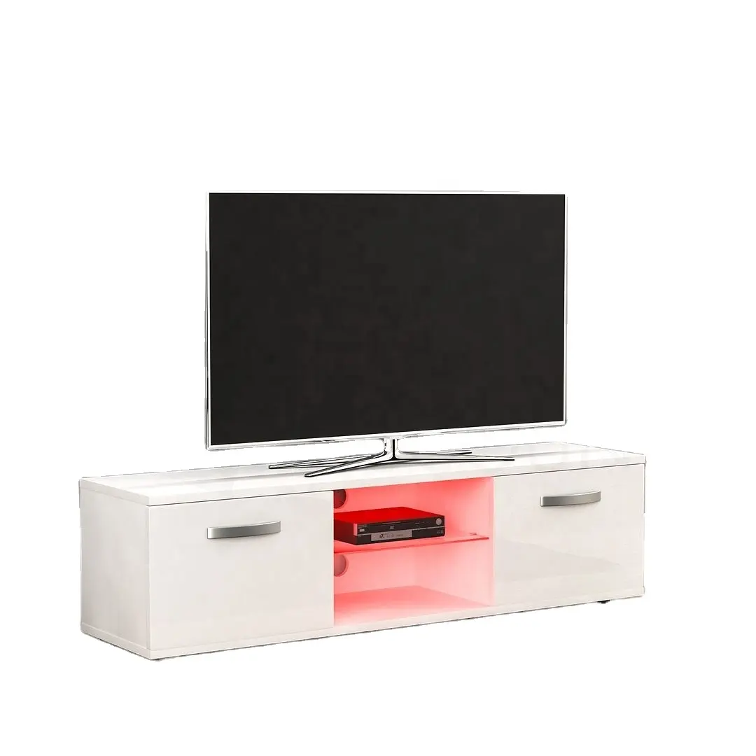 Ev mobilya Modern TV ünitesi Stand dolabı parlak kapılar LCD LED