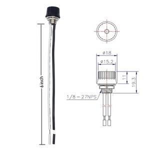 Interrupteur rotatif marche/arrêt pour lampe, 3/1 ampères à 125/250 V, avec douille métallique et fils de 6 pouces à extrémités dénudées - Product Image 2