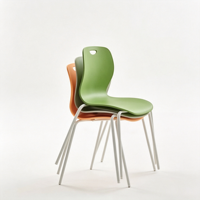 Chaise de salle à manger moderne en plastique légère et portable avec accoudoirs et dossier ergonomique, empilable, imperméable, pour la maison, le bureau et l'école