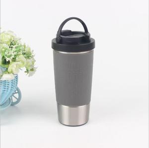 Taza mágica personalizada creativa, vaso de 450ml de doble pared de acero inoxidable 304, taza de café de succión de viaje con tapa - Product Image 1