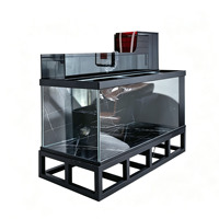 Aquarium carré en verre Jiluo Koi, filtres intégrés latéraux et supérieurs à trois couches, ultra-blanc, sans changement d'eau, grand modèle pour salon