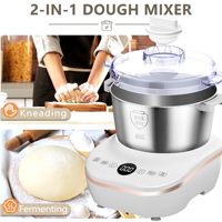 Amasadora y Mezcladora Doméstica Versátil de 5.3QT con Función de Fermentación, Tazón de Acero Inoxidable 304, Tapa Extraíble y Control Táctil Digital