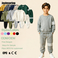 Ensemble de survêtement 2 pièces décontracté et tendance pour enfants, en coton pur, sweat-shirt et pantalon de jogging, idéal printemps-automne, vente en gros sur mesure