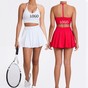 Conjunto Deportivo Casual para Exteriores, Profesional, con Falda y Sujetador Deportivo, Transpirable, para Yoga, Tenis, de Dos Piezas - Product Image 1