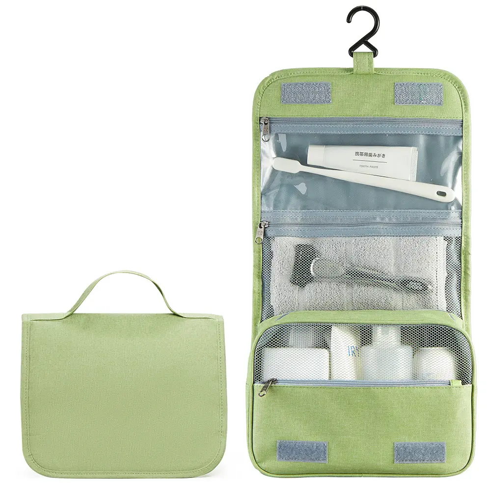 Tổ chức Túi mỹ phẩm du lịch với 3 ngăn cho đồ vệ sinh cá nhân có kích thước đầy đủ và tất cả các nhu yếu phẩm vệ sinh du lịch của bạn