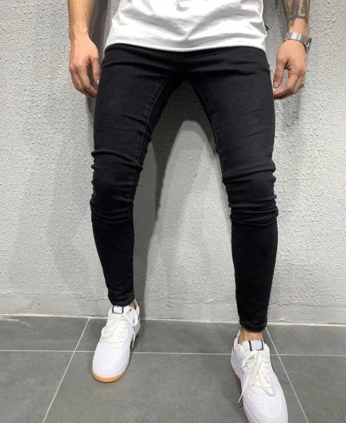 individuell konisch stretch beschädigt zerrissen skinny beschädigung weiß schwarz denim herren jeans hosen hosen für herren