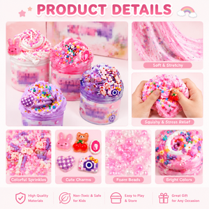 Lot de slime 6 couleurs transfrontalier en gros, pâte à modeler conforme aux normes européennes pour les loisirs créatifs des enfants 3 ans et plus, boîte colorée - Product Image 3