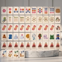 Juego de Mahjong de Lujo con Hilos Acrílicos y Diseño de Gatos, Mesa de Mahjong Plegable Moderna para 4 Jugadores, para Amantes de los Gatos