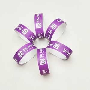 Bracelet en papier Tyvek personnalisé, résistant à l'eau, aux UV et aux déchirures, avec adhésif puissant, bracelet synthétique, logo personnalisé, identification - Product Image 1