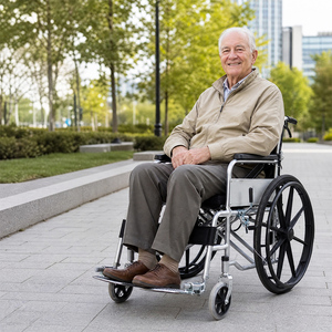 Fauteuil roulant pliable portable avec toilette <span class=keywords><strong>pour</strong></span> personnes âgées, fauteuils roulants manuels, équipement de réadaptation - Product Image 1