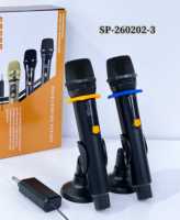 Système de microphone sans fil UHF professionnel, double micro portable avec récepteur pour karaoké, fête, performance live