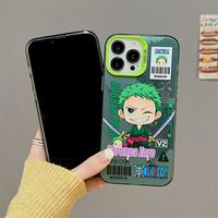 Funda para Teléfono Compatible con Carga Inalámbrica, Diseño de Dibujos Animados de One Piece Luffy, Electrochapada, Transparente, Impermeable, Resistente a Golpes, de PC Acrílico