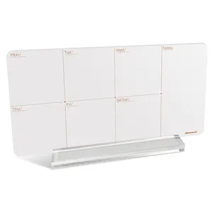 Mesa semanal planejador acrílico desktop placa apagável a seco calendário para fazer lista quadro branco