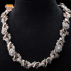 <span class=keywords><strong>Collana</strong></span> Hip Hop <span class=keywords><strong>Personalizzata</strong></span> dal Design Unico, Gioielli con Diamanti Moissanite VVS, Catena Cubana Infinita in Argento 925 - Product Image 1