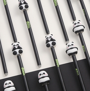 Stylo effaçable en bambou Panda National Treasure (noir 0.5mm) pour étudiants, <span class=keywords><strong>papeterie</strong></span> - Product Image 1