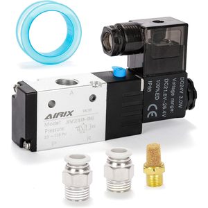 Vanne solénoïde pneumatique Airix 3V210-08 DC24V 1/4 po NPT 2 positions 3 voies pilotée à bobine simple à réponse rapide électrique - Product Image 1