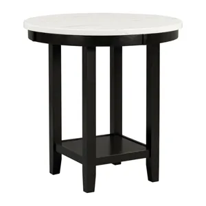 Bir sahte mermer masa yemek masası ve dört PU deri sandalyeler ile 5 parça karşı yükseklik yemek yuvarlak masa seti