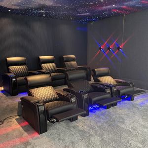 Фабричное одноместное кресло для домашнего кинотеатра, кожаное кресло для кинотеатра, откидной Электрический подголовник, мебель для гостиной - Product Image 5