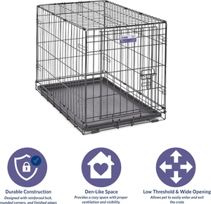 Las jaulas de metal para perros medianos a grandes con estantes y cajas para perros de tubo cuadrado grueso fáciles de mover provienen de la fábrica de origen - Product Image 6