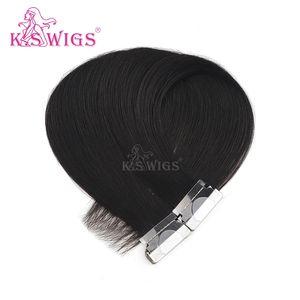 KSWIGS Venta al por mayor directa de fábrica, extensiones de cabello humano virgen 100% con cinta adhesiva, cabello con trama de piel para distribuidores - Product Image 2