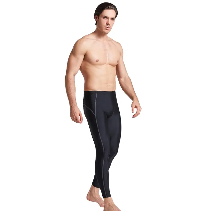 Customized Logo Mens Nylon Spandex Lycra Water Sports Leggings Rash Guards Swimwear Long Pants Surf Leggings for Men