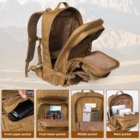 Sac à dos tactique imperméable Molle de grande capacité 45L pour le voyage, la randonnée, la gym, le sport, le quotidien et l'ordinateur portable