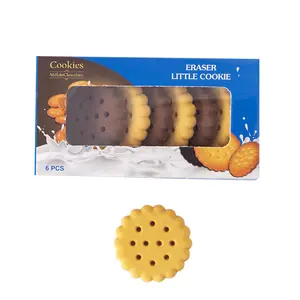 Creative 6 rubber Children's Day gifts into cookie box eraser for kids