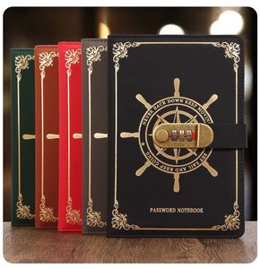 Wholesale Customized PU Leather Loose Leaf Notebook with Password <b>Lock</b> Embossed Logo Office Gift Planning <b>Diary</b> - Product Image 4